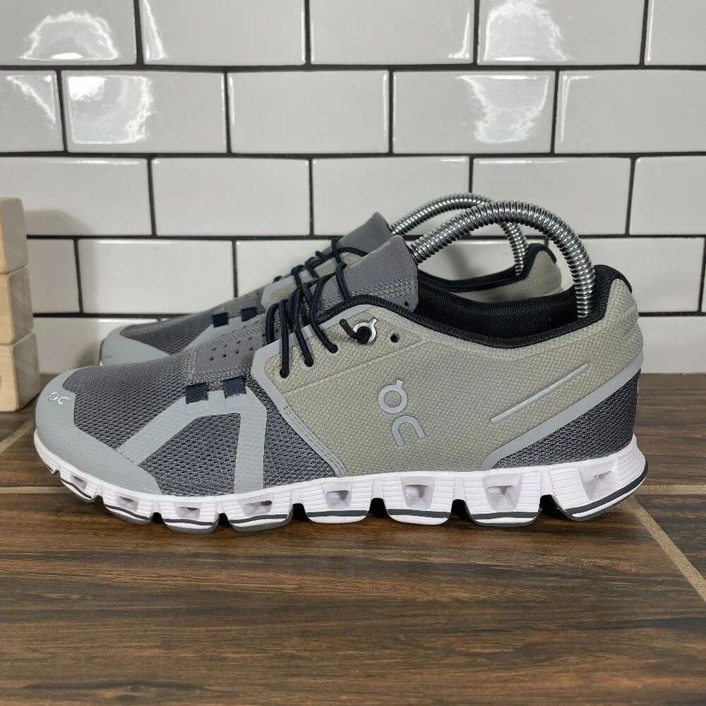 On Running Cloud 5 Womens Size 8 Shoes Gray Green Athletic Speed Lace Sneakers